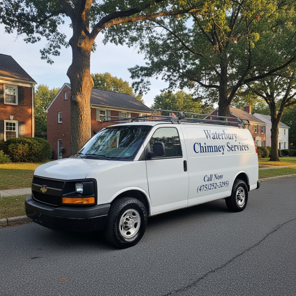 Waterbury chimney services professional service vehicle